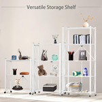 5-Tier Foldable Storage Shelf with Wheels - White alternate 8