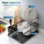 2-Tier Dish Drying Rack - Black alternate 2