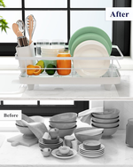 Dish Drying Rack for Kitchen Counter - White alternate 5