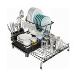 2-Tier Expandable Dish Drying Rack - Black