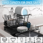 2-Tier Expandable Dish Drying Rack - Black alternate 1
