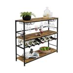 Freestanding Wine Rack with Glass Holder - 4 Tier