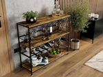 Freestanding Wine Rack with Glass Holder - 4 Tier alternate 1