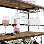 Freestanding Wine Rack with Glass Holder - 4 Tier alternate 5