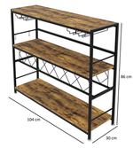 Freestanding Wine Rack with Glass Holder - 4 Tier alternate 8