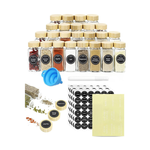 24 Glass Spice Jars with Bamboo Lids
