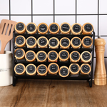 24 Glass Spice Jars with Bamboo Lids alternate 1