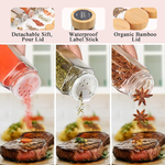 24 Glass Spice Jars with Bamboo Lids alternate 3