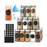 24 Glass Spice Jars with Metal Lids