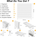 Modular Pegboard Wall Organiser Kit - 6 Panels alternate 1