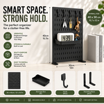 Desk Pegboard Organiser Kit with Hooks - Black alternate 1