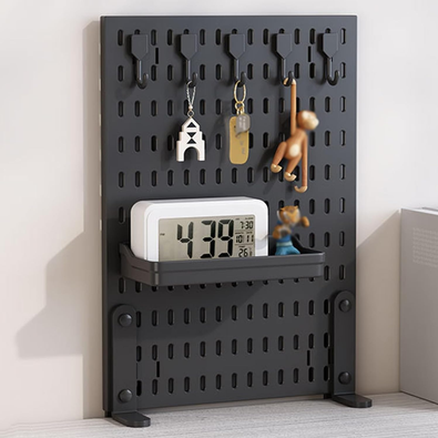 Desk Pegboard Organiser Kit with Hooks - Black cover