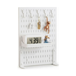 Desk Pegboard Organiser Kit with Hooks - White