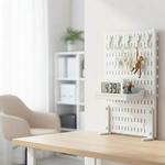 Desk Pegboard Organiser Kit with Hooks - White alternate 3