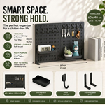 2-Pack Desk Pegboard Organiser Kit - Black alternate 2
