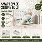 2-Pack Desk Pegboard Organiser Kit - White alternate 2