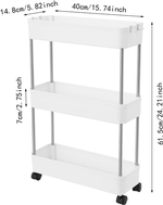 3-Tier Slim Storage Cart Organizer Trolley alternate 1