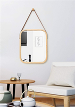 Hanging Wall Mirror with Bamboo Frame alternate 1