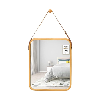 Hanging Wall Mirror with Bamboo Frame cover