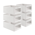 6 Pack Fabric Storage Bins with Clear Window