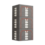 3 Pack Large Clothes Storage Bins - Grey