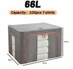 3 Pack Large Clothes Storage Bins - Grey alternate 1