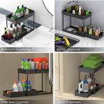 2 Pack Under Sink Organiser 2 Tier Sliding Drawer alternate 2