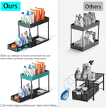 2 Pack Under Sink Organiser 2 Tier Sliding Drawer alternate 5