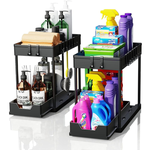 2 Pack Under Sink Organiser 2 Tier Sliding Drawer alternate 8