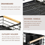 Dish Drying Rack with Wooden Handles - Black alternate 2