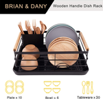 Dish Drying Rack with Wooden Handles - Black alternate 4
