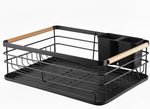 Dish Drying Rack with Wooden Handles - Black alternate 6