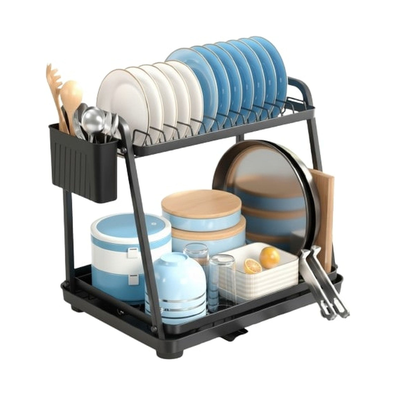 2-Tier Dish Drying Rack for Kitchen Countertop cover
