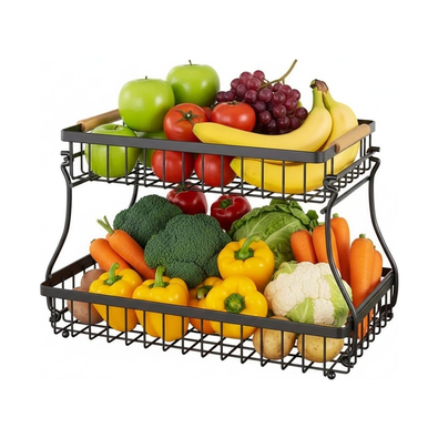 2-Tier Fruit Basket Metal Kitchen Organiser cover