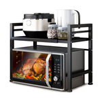 2-Tier Microwave Oven Rack - Black