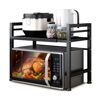 2-Tier Microwave Oven Rack - Black cover