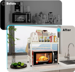 2-Tier Microwave Oven Rack - White alternate 5