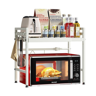 2-Tier Microwave Oven Rack - White cover