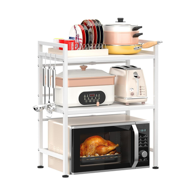 3-Tier Microwave Oven Rack - White cover