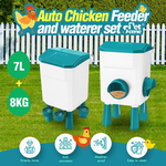 Automatic Chicken Feeder Waterer Set - Blue alternate 2