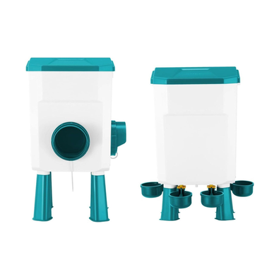 Automatic Chicken Feeder Waterer Set - Blue cover