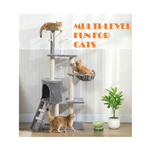 134cm Cat Tree for Indoor Cats - Grey