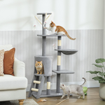 134cm Cat Tree for Indoor Cats - Grey alternate 1