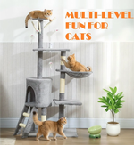 134cm Cat Tree for Indoor Cats - Grey alternate 4