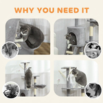 134cm Cat Tree for Indoor Cats - Grey alternate 5
