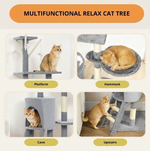 134cm Cat Tree for Indoor Cats - Grey alternate 6