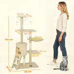 134cm Cat Tree for Indoor Cats - Beige alternate 2