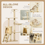 134cm Cat Tree for Indoor Cats - Beige alternate 6
