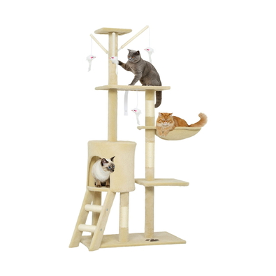 134cm Cat Tree for Indoor Cats - Beige cover