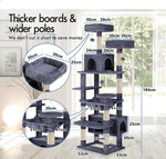 180cm Cat Tree Tower for Indoor Cats - Grey alternate 2